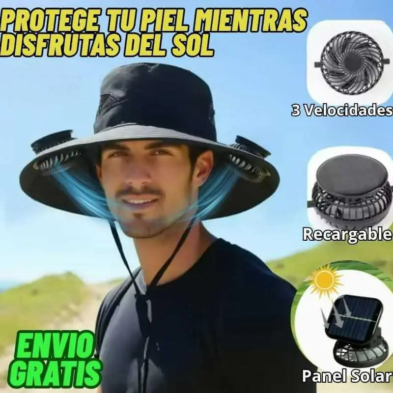 Sombrero con Ventilador Solar